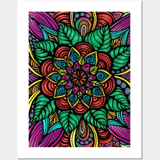 mandala colored Posters and Art